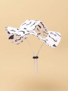 1 pièce Chapeau de soleil anti-vent mignon en polyester avec trous pour les oreilles, réglable, convient pour les petits chiens de compagnie à porter à l'extérieur toute l'année - Multicolore - Voir 11
