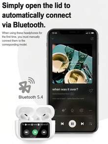 Auriculares inalámbricos Bluetooth con pantalla LED, sonido de alta calidad, adecuados para juegos y deportes, compatibles con , serie compacta y portátil, estéreo inmersivo, control táctil intuitivo, auriculares inalámbricos mini intraurales con estuche de carga - Multicolor - Ver 5