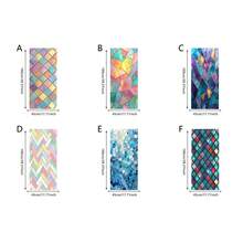 1pc Colorful Geometric Pattern Static Cling Window Film, Removable Window Sticker, Privacy Protection, Suitable For Bedroom, Living Room And Office Decor - Multicolor - View 2