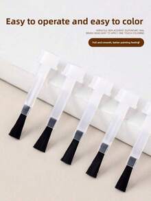 50支一次性指甲油刷，双头可替换指甲油刷，木质圆头指甲油刷，刷毛柔软，双头可替换 - 彩色 - 查看 5