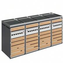 Garbage Storage Box, With Lock, Two Doors, Planting Area, With Ventilation - 灰色1 - 查看 6
