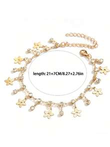 Bộ vòng tay và lắc chân đính đá hoa vàng phong cách Boho mùa hè dành cho nữ, trang sức nhiều lớp thủ công phong cách Bohemian cho kỳ nghỉ và cô dâu. - Vàng - Xem 6