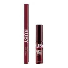 Butter Bomb Gloss  + Lapiseira Labial Volume Big & Full Red Wine - Ruby Kisses - Multicolorido - Visão 1