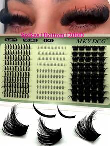 New 5D Fluffy Lash Clusters 200D Eyelash Clusters Spikes Eyelash With Bottom Lashes Clusters Thick Cluster Eyelash Extensions C/D Curl Lashes Clusters 290 Pcs Individual Lashes 10-18MM Cosplay 3D Spiky Wispy Thick Mink Fake Eyelashes Makeup Lash Clusters, Eyelash Clusters, Reusable Bottom Lashes Eyelash Clusters Volume Individual Lashes DIY Spiky Lash Extension Manga Cluster Eyelash Extensions Mink Strips Lashes Thick,Individual Eyelashes, Lashes, Fake Lashes - 黑色 - 查看 9