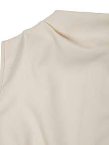 Women's Elegant Solid Color High Neck Sleeveless Dress, Graceful Style For Daily Wear, Spring/Summer - Apricot - View 5