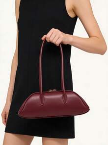 Autumn/Winter French Retro Minimalist Bag, Simple And Versatile For Commute And Dates, Women's Shoulder Bag - Red - View 3