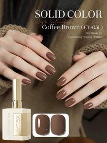 1 Bottle 40ml Coffee-Color Semi-Permanent Nail Polish Gel, Removable UV LED Nail Gel Polish, Nail Art Supplies, DIY Home & Salon Decoration - Mocha Brown - View 2
