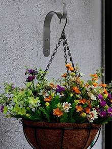 1/4/8 Stück Eisen Wandhaken mit Schrauben und Expansionsrohren, multifunktionale Gartenhaken, Mini gebogene S-förmige Wandhängehalter für Pflanzen, geeignet zum Aufhängen von kleinen Pflanzenkörben, Windspielen, Gartenkörben, Laternen, Vogelfutterstationen, Landhausstil Heimdekoration - Mehrfarbig - Übersicht 2