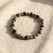 手工天然宝石手链 – 不规则水晶搭配赤铁矿隔珠，充满夏日海滩风情，男女皆宜的情侣礼物，送给他或她都完美，爱的象征 - 手鍊 - 查看 7