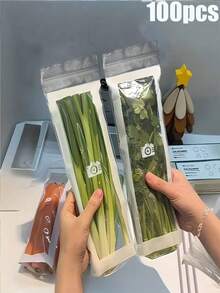 50/30/15 防漏冷冻袋，密封性极佳，可重复使用且可堆叠，透明设计，适用于蔬菜、洋葱、黄瓜、面条等 - 高品质厨房食品保鲜袋，双层密封 | 适用于水果和蔬菜 - 彩色 - 查看 8