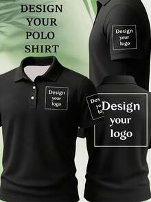 Men's Customized Casual Polo Shirt - Black - View 12
