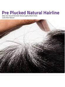 蕾丝前假发，真人混纺发丝，200密度，直发，高清蕾丝前假发，预先拔毛，直发，无胶，真人混纺发丝，13x6高清前额真人混纺发丝假发，女士款 - 自然色&黑色系 - 查看 14