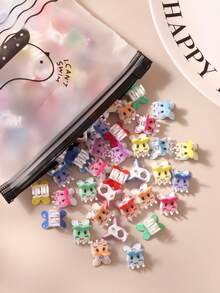 10/20/30pcs Colorful Cute Cartoon Animal Small Hair Clips, Women Bangs/Fringe/Ponytail Hair Accessories Summer Outfits Claw Clips Beach Hair Claws - Multicolor - View 2