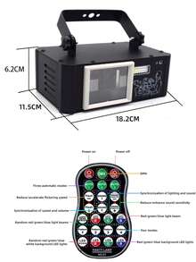 Bola de discoteca 3D, luz láser estroboscópica, proyector de luz de 5 efectos con activación por sonido y control DMX, adecuado para fiestas en casa, bares, clubes de karaoke, escenarios de bodas, actuaciones en vivo y celebraciones de festivales - Ver 12