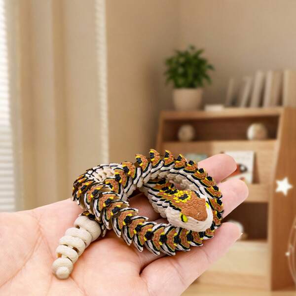 Figura de víbora de banda realista con articulación flexible impresa en 3D, regalo de decoración del hogar creativa, adorno de escritorio personalizado