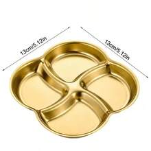 1 chiếc đĩa đựng nước chấm bằng thép không gỉ 2/3/4 ngăn, đĩa chấm thịt nướng kiểu Hàn Quốc, quà Giáng sinh, đồ dùng học tập - Nhiều màu - Xem 9
