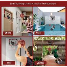 Canasta de Basquetbol para Niños Plegable - Tablero de Basketball con Contador Electrónico De Puntaje 3 Mini Balón Instalación en Puerta y Pared - Rojo - Ver 6