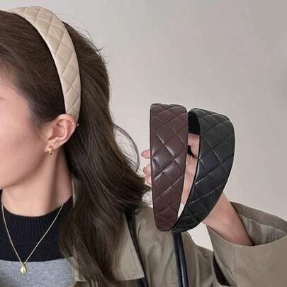 3条装女士复古简约PU皮发带，高品质百搭发饰，适合日常佩戴，居家、学校、海滩、工作、派对、节日、生日、新年、情人节、母亲节、圣诞节、婚礼、音乐节、毕业季、春夏等场合。