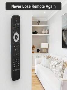 1pc Magnetic Remote Control Holder - Multifunctional Magnetic Storage Rack, Remote Control Organizer, Floating Wall Mount, Punch-Free Installation, Silicone Wall Mount, Suitable For Remote Controls, TV Cabinets And Tools, Simple Design - Multicolor - View 3