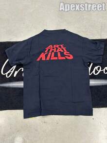 Gallery "Cream Orange" Shirt, Cotton Printed T-Shirt,Men's Graphic Stylish Design T-Shirt,Vintage Casual Hip-Hop Style For Outdoor Leisure Activities - 藏蓝色 - 查看 2