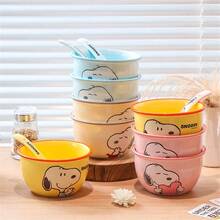 SNOOPY Cartoon Ceramic Bowl, Microwave , Rice Bowl, Household Tableware, Noodle Bowl, Birthday Gift - Multicolor - View 5