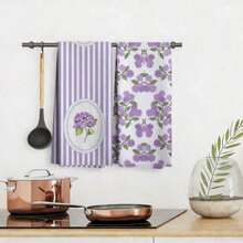 2Pcs Light Blue Hydrangea Flower Floral Print Kitchen Towels Bathroom,16x24 Inch Absorbent Waffle Kitchen Towels,Blue Hydrangea Floral Hand Towels For Bathroom Decor Gifts - Hoa cẩm tú cầu - Xem 7