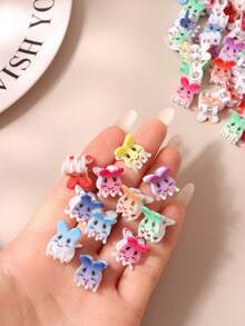 10/20/30pcs Colorful Cute Cartoon Animal Small Hair Clips, Women Bangs/Fringe/Ponytail Hair Accessories Summer Outfits Claw Clips Beach Hair Claws - Multicolor - View 5