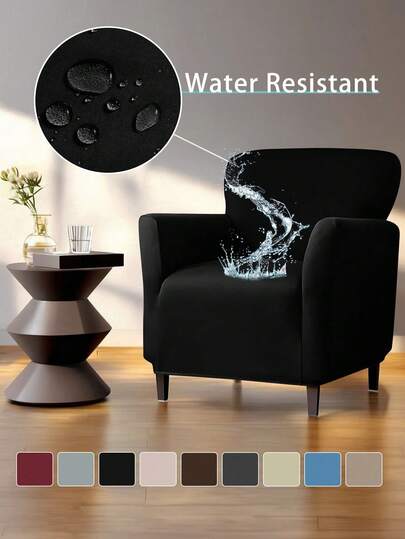 1 chiếc bọc ghế bành màu đen trơn, chất liệu co giãn, bảo vệ toàn bộ ghế sofa, thích hợp cho quán internet, nhà ở, trang trí mùa thu, trang trí phòng, chuẩn bị năm học mới, đồ dùng học tập.