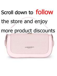 This Fashionable And Classic Multi-Functional Tote Bag Features Letter Decoration Design And Metal Buckles. The Minimalist And Elegant Design Is Suitable For Travel, Shopping, Work, And Social Occasions. - Pink - View 2