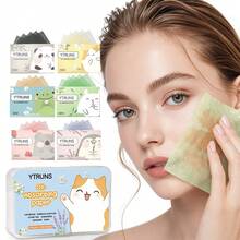 YTRUNS Hojas de control de grasa de colores surtidos y fragancia ligera, para piel grasa, papel facial absorbente amigable con el maquillaje, control de brillo portátil para uso diario y viajes - Multicolor - Ver 1