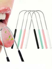3pcs/Set, Adult U-Shaped Tongue Scraper, 1pc Stainless Steel Tongue Cleaner, Reduce Halitosis, Unisex Hygiene Product, Oral Care Tool, Suitable For Living Room, Home, Bedroom, Bathroom, Home Goods, Travel, Wedding, Queue, Birthday, Men's Gift, Parents, Friends, New Year Gift, Accessories, Fun Gift (Multi-Piece Set, Random Color) - Multicolor - View 18