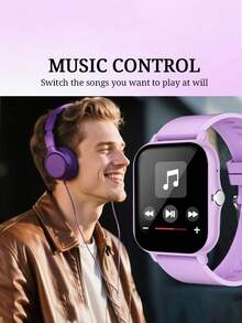 1 chiếc đồng hồ điện tử cảm ứng màn hình lớn 1.83 inch, kiểu dáng thường ngày, unisex, dây đeo silicon và vỏ hợp kim kẽm, nhận cuộc gọi, hiển thị giờ, ngày, báo thức, đếm bước chân, món quà tuyệt vời. - Nhiều màu - Xem 8