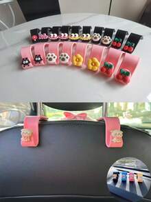 2 piezas Ganchos colgantes con forma de huella marrón linda, ganchos traseros para coche, accesorios interiores para coche, almacenamiento para coche, ganchos fijos multiusos, ganchos de almacenamiento universales - Estilo de huella - Ver 13