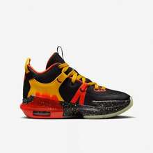 Nike 新款 GS 儿童缓震回弹系带篮球鞋 - 黑色/黃色/紅色 - 查看 3