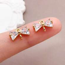 2 chiếc mặt dây chuyền hình nơ pha lê ngôi sao sang trọng, cao cấp 7x12mm, mạ đồng 18K, bạc dày, bạch kim, thích hợp làm vòng tay, vòng cổ, bông tai, phụ kiện trang sức cho đám cưới, tiệc tùng. - Nhiều màu - Xem 8