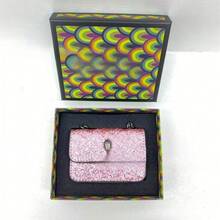 Mini Color Block Quilted Chain Crossbody Bag// - 亮片粉 + 盒子 - 查看 1