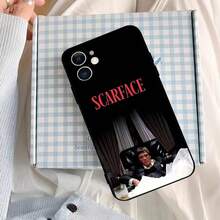 Funda para teléfono R-ScarfaceTonyMontana negra para iPhone 17/16/15/13/14ProMax/11Plus/X/Xr/XsMax13mn17Air - z6 - Ver 6