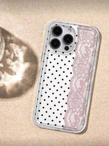 蕾丝款 1 件装甜美粉色蕾丝复古波点图案防水防震防滑气囊透明高端柔软时尚手机壳保护套，适合作为生日/节日礼物送给朋友、家人、情侣或自己，兼容 17/ 17 Pro/ 17 Pro Max/ 17 Air/ 16/ 16 Plus/ 16 Pro/ 16 Pro Max/ 15/ 15 Plus/ 15 Pro/ 15 Pro Max/ 15/ 14 Plus/ 14 Pro/ 14 Pro Max/ 13/ 13 Pro/ 13 Pro Max - 彩色 - 查看 3
