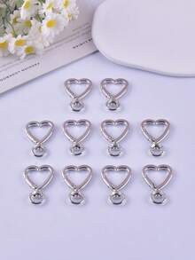 10pcs/Lot Metal Heart Lobster Clasps Hooks Keyring Rotating Keychain Buckle For DIY Jewelry Making Key Ring Chain Accessories - Heart-shaped Keychain - View 5