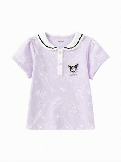 Balabala Áo thun hoạt hình cho bé gái, dễ thương, mềm mại, thoáng khí, tay ngắn, thích hợp mặc mùa hè 2026.
