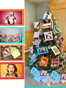 10 Or 20pcs Wall Hanging Photo Frame Set With Clips And Rope; Paper Photo Frames Available In Multiple Colors; Perfect For Home And Office Wall Decor, DIY Photo Clip Decoration, Party Decoration, Birthday Decoration, Graduation Photo Wall, Mother's Day Gift, Event Decoration And Family Photo Wall; Available In 3 Sizes - Multicolor - View 7
