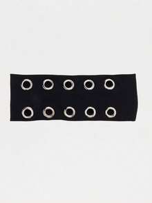 1/2/4件套朋克镂空弹力发带，复古哥特摇滚音乐节时尚发饰，可与普通运动发带搭配，女士发带，女士头巾，运动吸汗带，夏季服装 - 黑色 - 查看 5