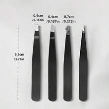 Bộ nhíp thép không gỉ 4 chiếc/1 chiếc, dùng để tẩy lông, tỉa râu và tạo hình lông mày. - A - Xem 5