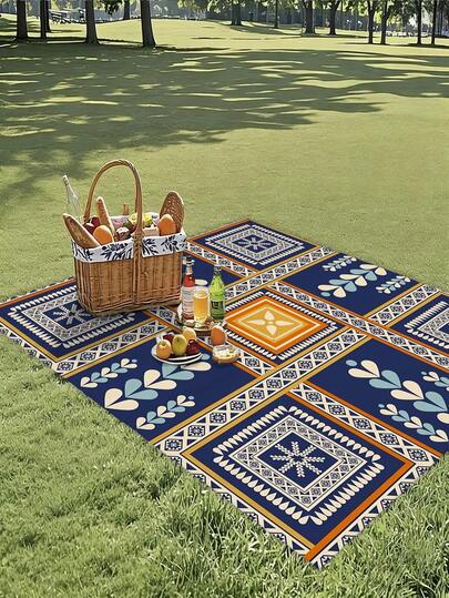 1 pezzo Tappetino da picnic da esterno, portatile e spesso, coperta da picnic, coperta da gettare, coperta da letto, coperta da divano, coperta da campeggio, asciugamano da spiaggia, tappetino da tenda da giardino, coperta lavabile e calda, accessorio essenziale da esterno adatto per foto, tempo libero, tovaglia, appendere al muro