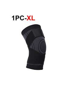 1pc S/M/L/XL Outdoor Sports Knee Pads, Unisex Compression Elastic Sports Knee Support, Basketball Volleyball Fitness Equipment, Gym Accessories, Knee Brace Support - Black - View 8