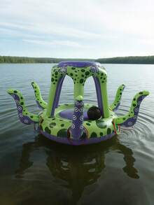 1 Set Portable Inflatable Basketball Hoop Pool Party Set, Inflatable Pool Float, Includes Inflatable Basketball, Rings, Suitable For Adult Family Entertainment, Outdoor Leisure, Summer Party, Beach, Pool, Lake And Other Water Activities, Holiday Essential - Octopus Basketball Hoop - View 4