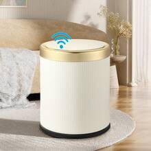 Step-On Trash Can With Lid, 2.8 Gallon White Small Bathroom Waste Bin. Bathroom Organizers, Home Storage. - 白色 - 查看 4