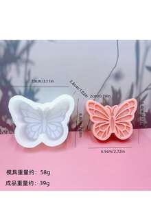 1 Stück Schmetterling-förmige Kerzen Silikonform, Heim Dekoration/Geschenk Figur Gipsform, handgemachte Epoxidharz Gussform, künstlerische dekorative Ton Gipsform - Weiß - Übersicht 1