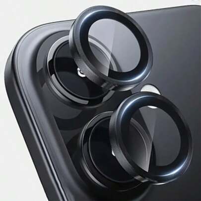 Funda protectora de lente de cámara con patrón de CD, compatible con Apple 17Promax/17Air/17E/16E/16ProMax/15 Pro Max/14 Plus/13/12 Mini/11, alta definición, anillo de metal, protector de pantalla de vidrio templado