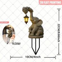 1pc Bohemian Style Acrylic Elephant Garden Stake With Umbrella, Waterproof Outdoor Decor, Scratch-Resistant, Suitable For Potted Plants And Landscaping, Light Catcher, Great For Patio And Lawn Decoration, No Electricity Required, 2D Flat - A - View 9